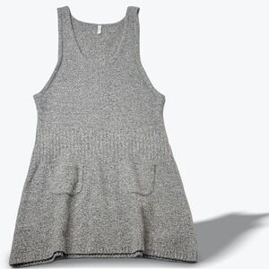 Smitten Knit Pinafore Mini Dress Lambswool Cashmere Pockets Buckles Academia Med